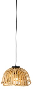 Candeeiro de suspensão oriental preto com bambu natural 30 cm - Pua