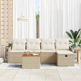 Conjunto de Sofás de Jardim vidaXL de 6 Peças com Almofadas em Rattan