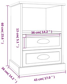 Conjunto de 2 Mesas de Cabeceira Vinta - Cinzento Cimento - Design Vin