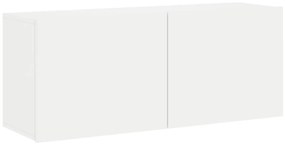 5 pcs móveis de parede p/ TV derivados de madeira branco