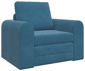 Sofá Cama 2 em 1 Azul 98x71x83 cm Veludo