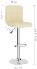 Banco de bar tecido cor creme