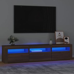 Móvel de TV com luzes LED 180x35x40 cm Carvalho Marrom