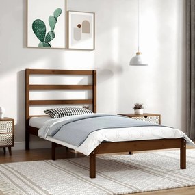 vidaXL Estrutura de cama 100x200 cm madeira pinho maciço castanho mel
