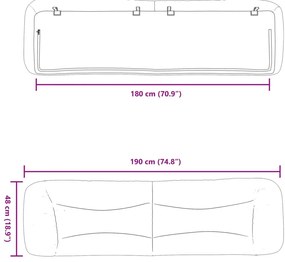 Almofadão de cabeceira 180 cm tecido preto