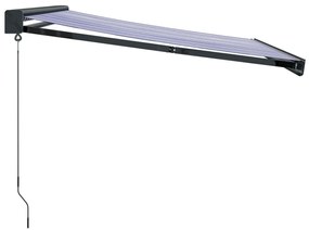 Toldo retrátil 4x3 m tecido e alumínio azul e branco