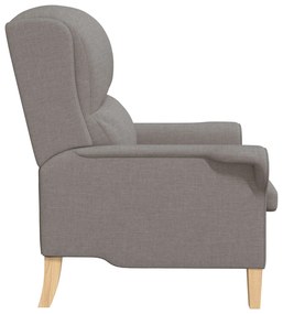 Poltrona Moderna Taupe Tecido de Poliéster com Pernas de Madeira