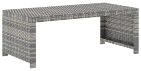5 pcs conjunto lounge de jardim c/ almofadões vime PE cinzento