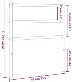 Cabeceira de cama 80 cm metal branco