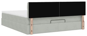 Estrutura de cama otomana com colchão 160x200 cm cinzento claro