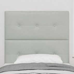 Cabeceira vidaXL Botões Estofada Cinza Claro 90 cm Veludo