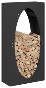 Suporte para lenha 50x23x100 cm aço laminado a frio preto