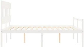 Cama para idosos king size com cabeceira madeira maciça branco