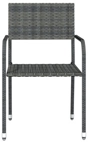 3 pcs conjunto de jantar para jardim cinzento