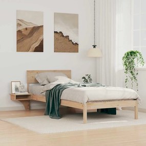 vidaXL Estrutura de cama com mesas de cabeceira com cabeceira Castanho