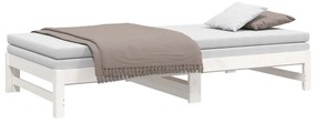 Sofá-cama de puxar 2x(80x200) cm pinho maciço branco