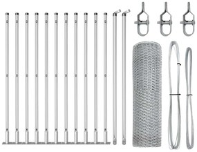 Conjunto de Cercas Conjunto de 2 Aço Galvanizado 25 x 0,5 m
