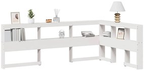 Estante cabeceira forma de L 120 cm madeira pinho maciça branco
