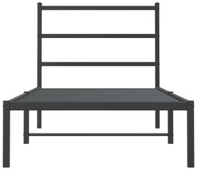 Estrutura de cama com cabeceira 90x190 cm metal preto