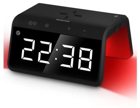 Sencor - Relógio despertador LED RGB com carregamento sem fios 10W