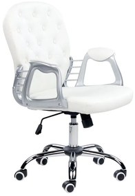 Cadeira de escritório em pele sintética branca PRINCESS Beliani
