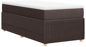 Cama com molas/colchão 80x200 cm tecido castanho-escuro