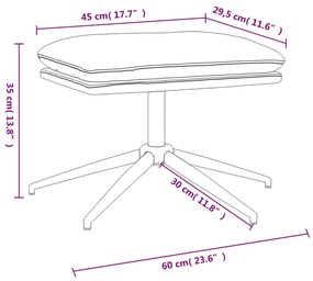 Apoio de pés tecido de microfibra 60x60x35 cinza-acastanhado