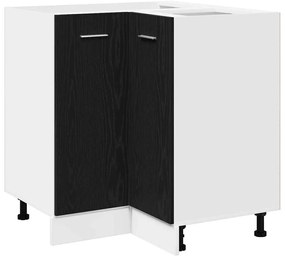 Armário de canto inferior em carvalho preto - 75,5 x 75,5 x 81,5 cm, f