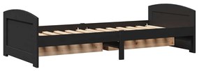 Sofá-cama com 2 gavetas sem colchão 90x200 cm IRUN preto