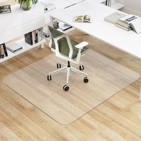 Tapete para cadeira de escritório para piso de madeira 180 x 160 cm Tapete de PVC transparente para cadeiras com rodas Transparente