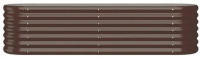 Canteiro elevado jardim 152x40x36cm aço revestido a pó castanho