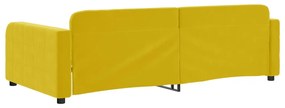 Sofá-cama 100x200 cm veludo amarelo