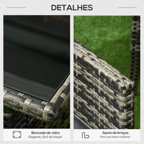 Conjunto de Jardim 6 Peças em Vime Sintético – Modena Gris – Cinzento