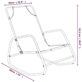 Espreguiçadeiras baloiço 2 pcs aço e textilene preto