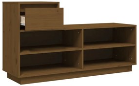 Sapateira 110x34x61 cm madeira de pinho maciça castanho mel