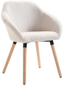 vidaXL Cadeira de jantar tecido cor creme