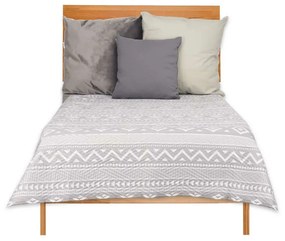 Colcha Reversível 180 x 260 cm Étnico Branco Cinzento (6 Unidades)