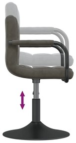 Cadeiras de jantar giratórias 4 pcs veludo cinzento-escuro