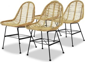 vidaXL Cadeiras de jantar 4 pcs vime genuíno