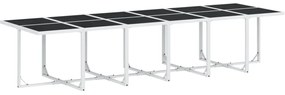 17 pcs conj. de jantar p/ jardim c/ almofadões textilene branco