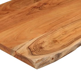 Tampo de mesa retangular borda viva 80x60x2,5 cm acácia maciça