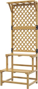 Suporte para Plantas de Madeira com Treliça Suporte para Vasos de 2 Níveis para Jardim Pátio 60x50x166 cm Madeira