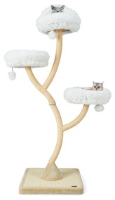 Árvore para gatos de 70" de altura, torre de 4 camadas com 3 poleiros e bolas penduradas - cinza