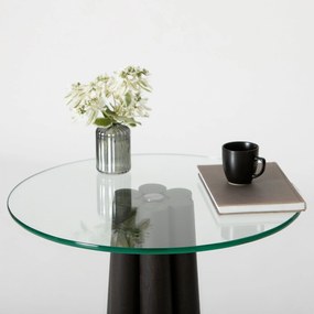 Mesa de Centro Thales – Transparente Preto – 50x50x50 cm