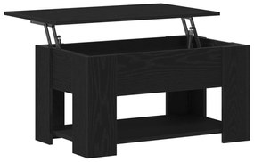 Mesa de Café em Carvalho Preto 79x49x41 cm Feita de Madeira Engenharia