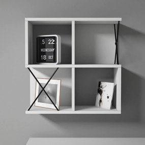 Prateleira de Parede Extra – Branco e Preto – 60x60x24 cm