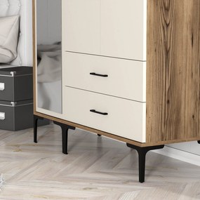 Guarda-Roupa Kumsal RT – Nogueira &amp; Creme – 120x47,5x201,4 cm