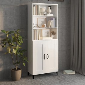 3115144 vidaXL Armário alto derivados de madeira branco brilhante