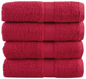 vidaXL Toalhas de rosto premium SOLUND 4 unidades vermelho 30x30 cm 600 g/m²
