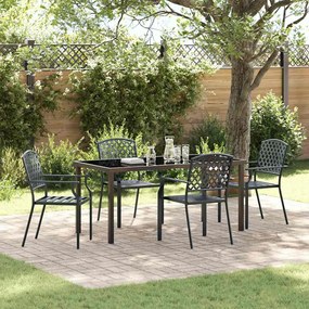 vidaXL Conjunto de Jantar de Jardim com 5 Peças em Aço Antracite